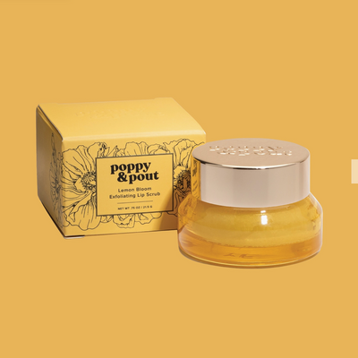 Poppy & Pout's Exfoliating Lip Scrubs lemon