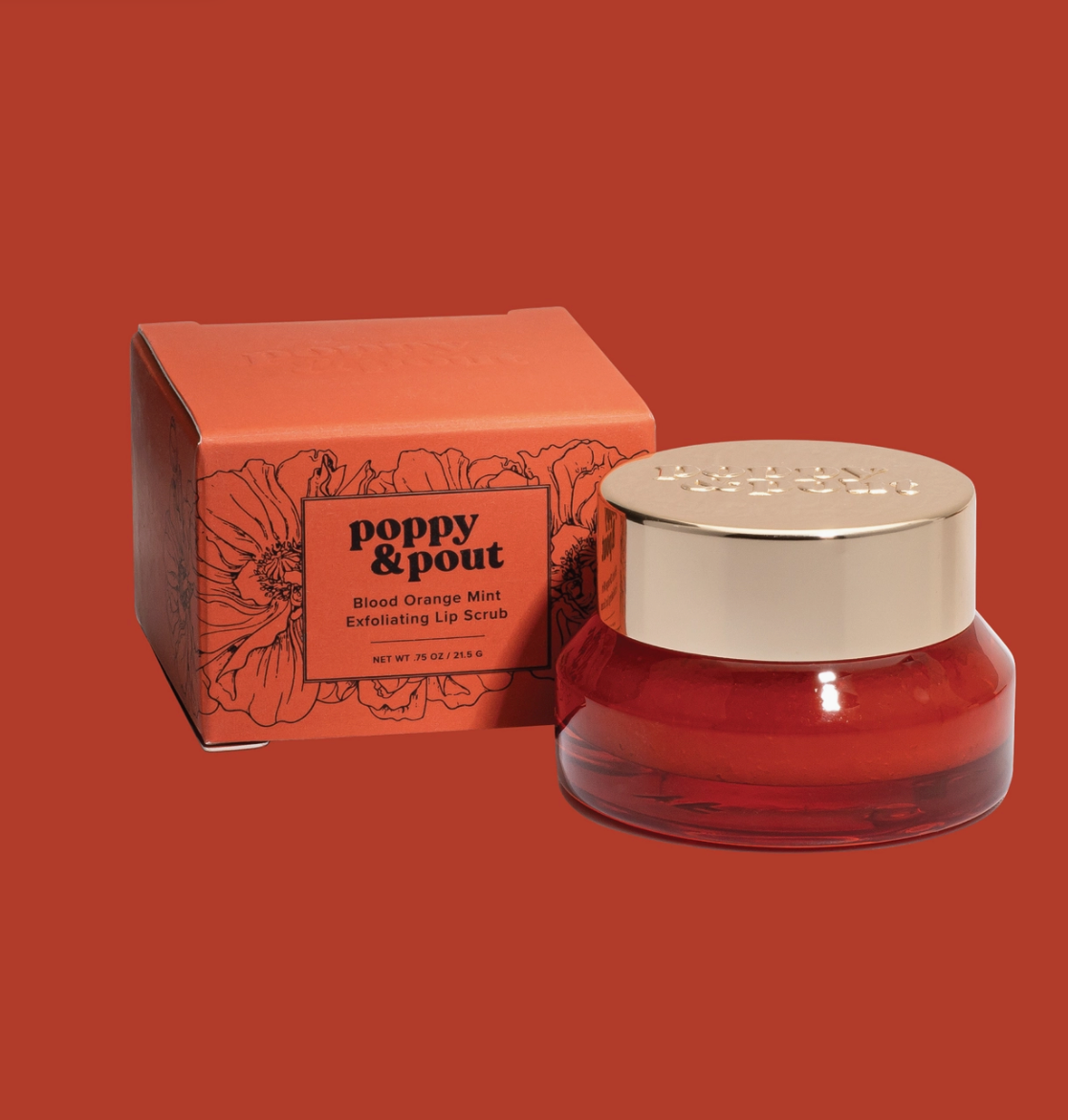 Poppy & Pout's Exfoliating Lip Scrubs Peach